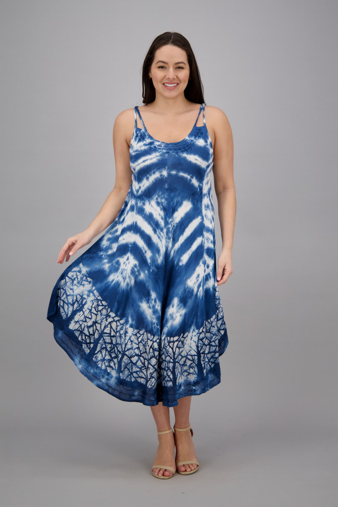 Adjustable Straps Tie Dye Beach Dress 482216-CDS