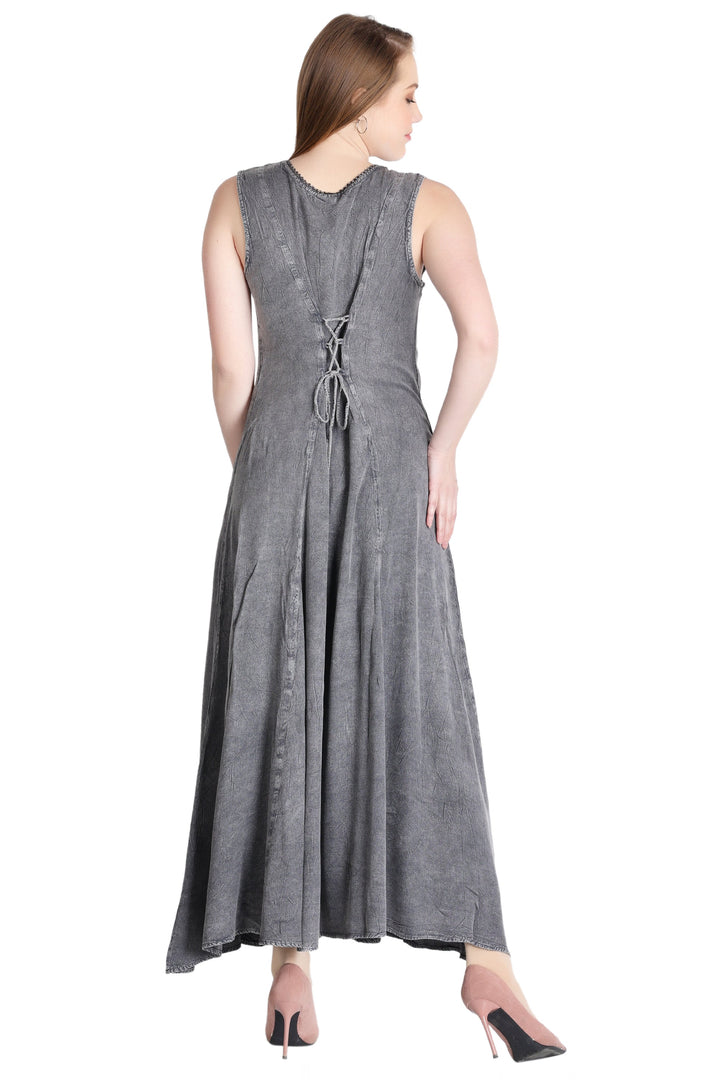 ADL-30328 Sleeveless Acid Wash Dress ADL-30328