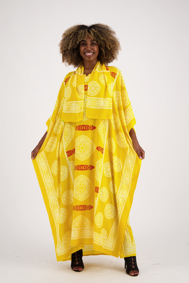 African Block Print Kaftan KAF-1046