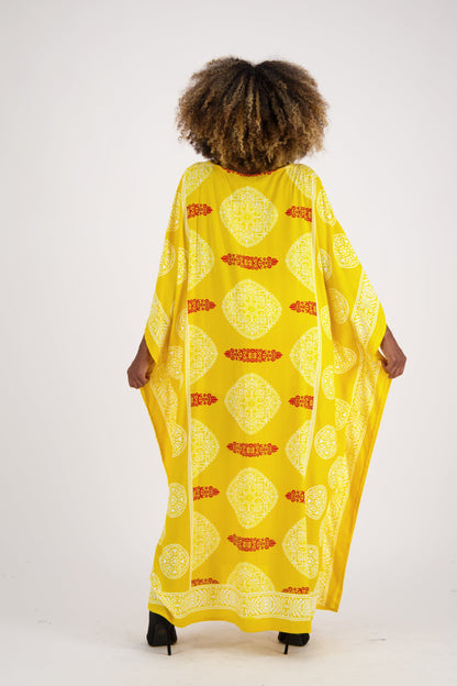 African Block Print Kaftan KAF-1046