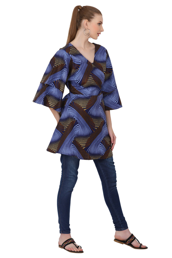 African Print Wrap Blouse 2680