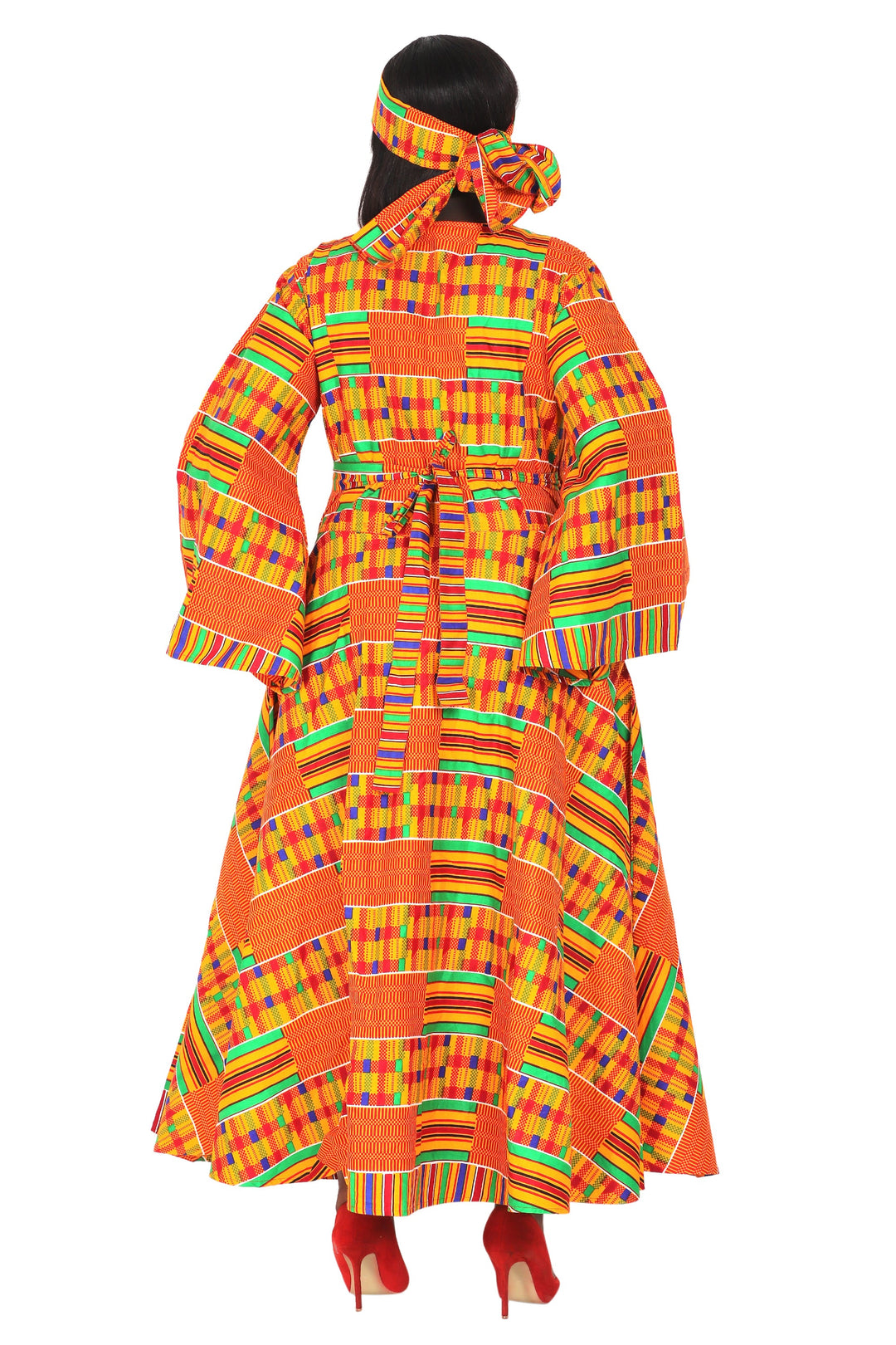 Ankara Print Wrap Dress 1616