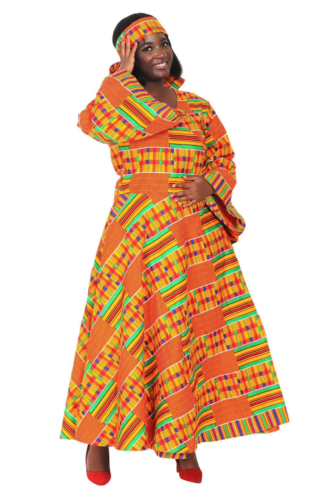 Ankara Print Wrap Dress 1616