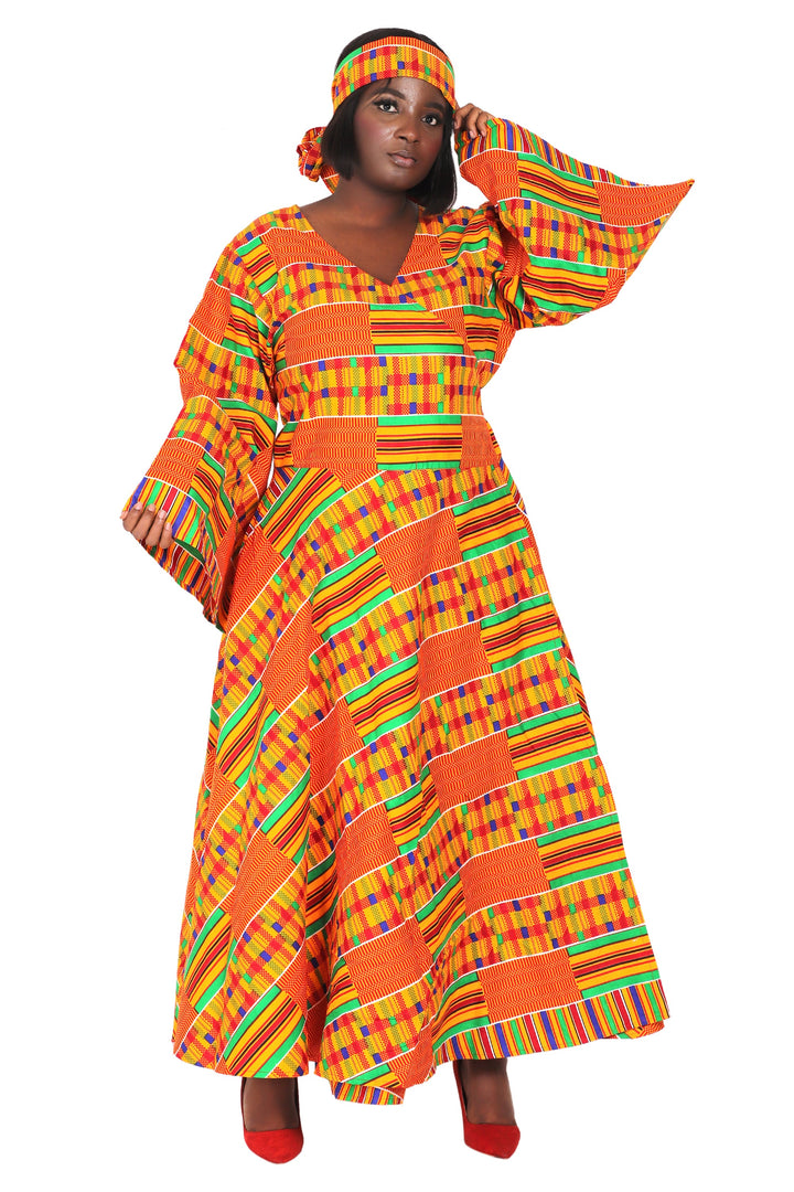 Ankara Print Wrap Dress 1616