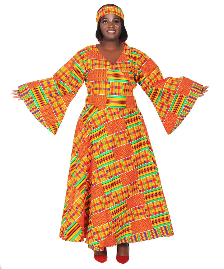 Ankara Print Wrap Dress 1616