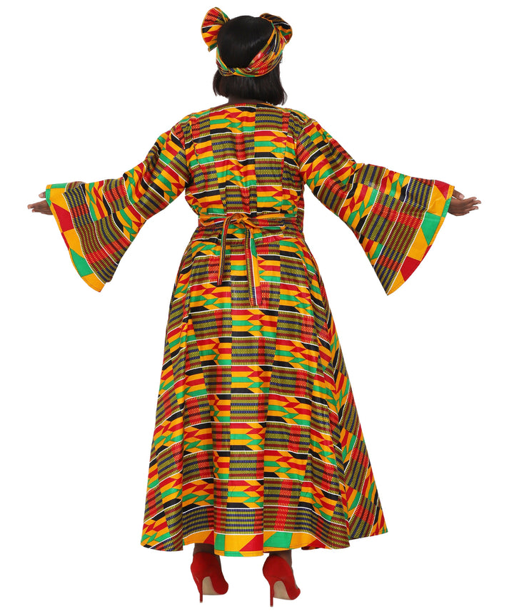 Ankara Print Wrap Dress 1616