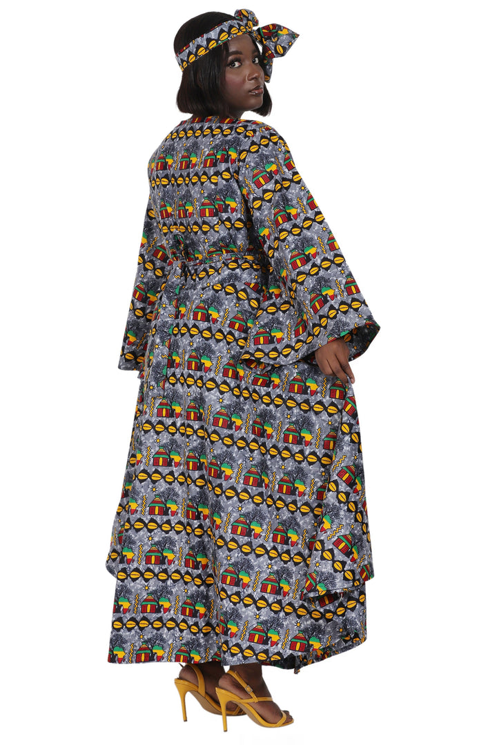 Ankara Print Wrap Dress 1616