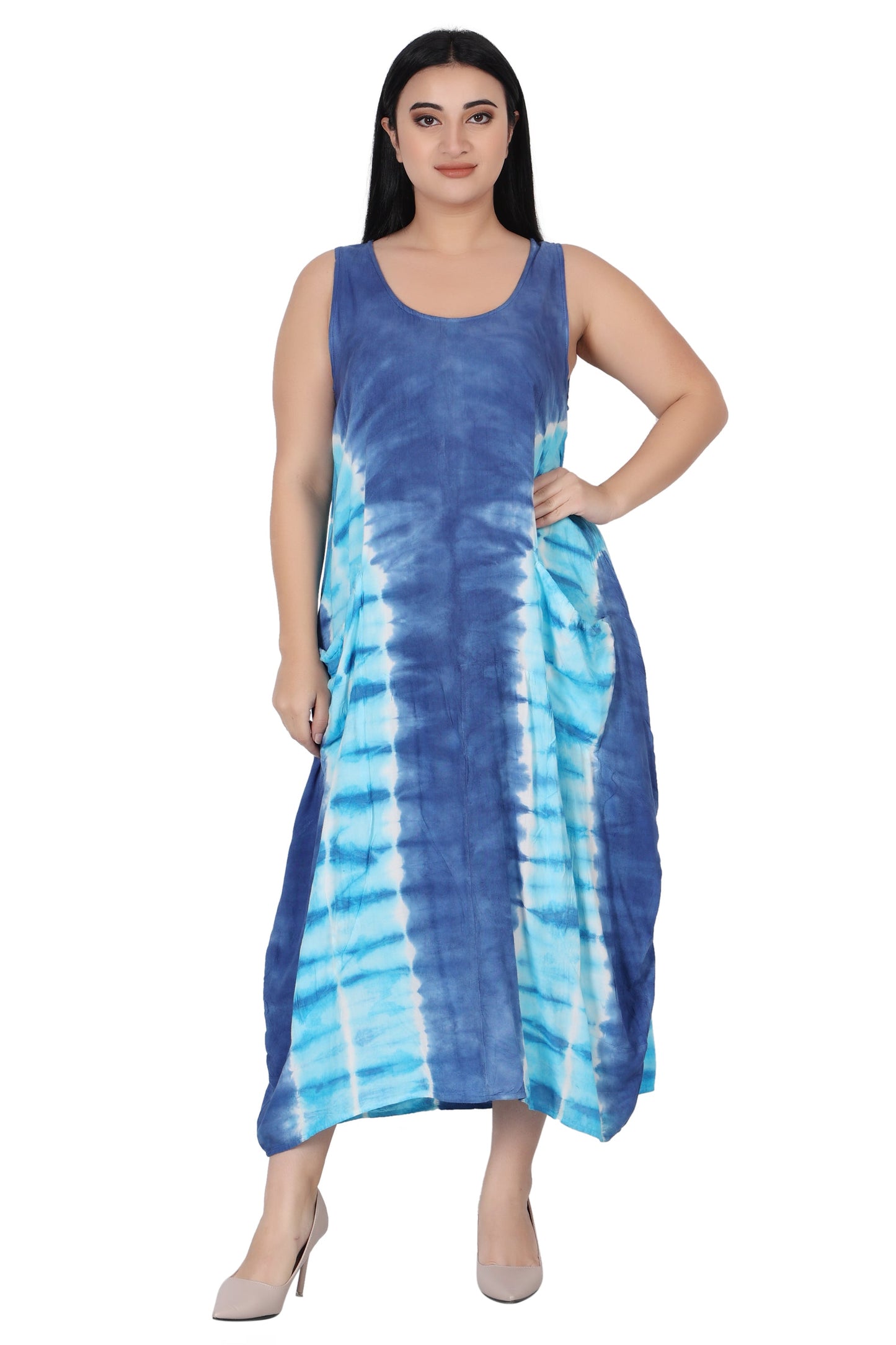 Ankle Length Tie Dye Dress w/ Pockets 522123