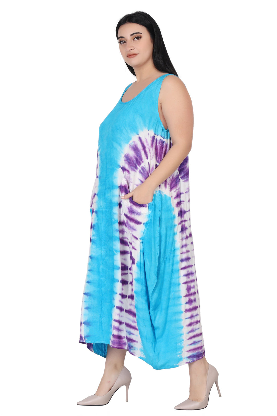 Ankle Length Tie Dye Dress w/ Pockets 522123