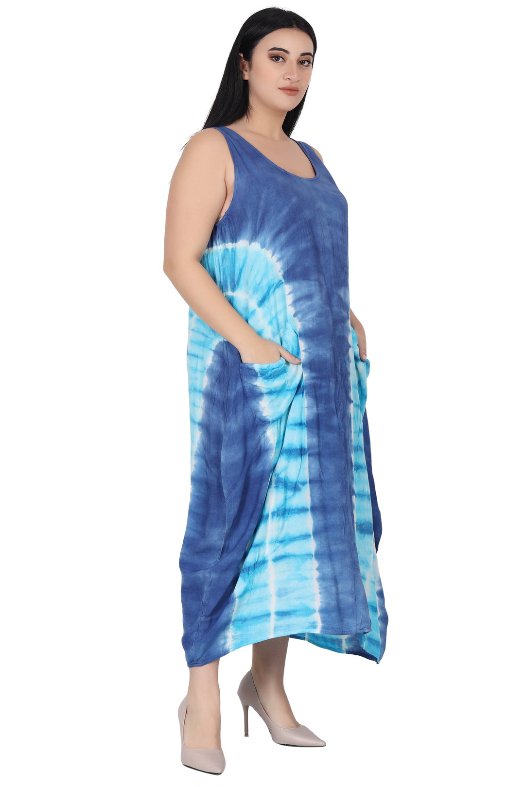 Ankle Length Tie Dye Dress w/ Pockets 522123