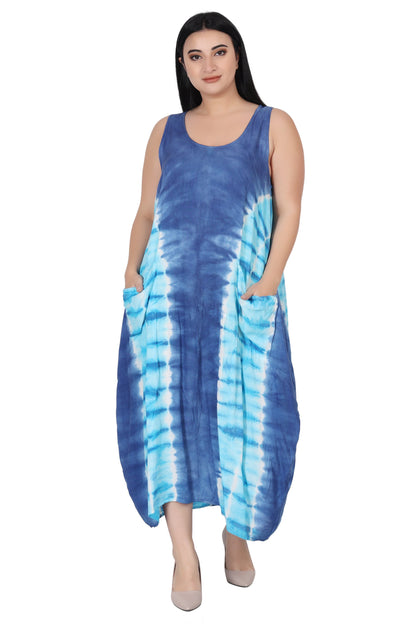 Ankle Length Tie Dye Dress w/ Pockets 522123