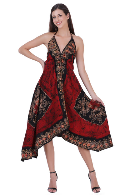 Batik Scarf Dress Elastic Back 1458