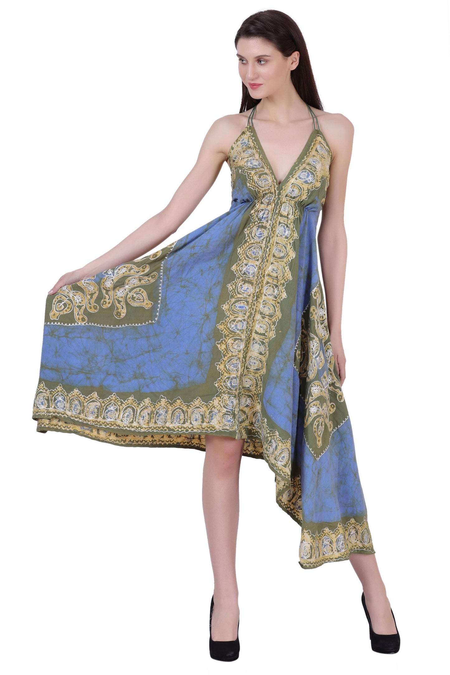 Batik Scarf Dress Elastic Back 1458