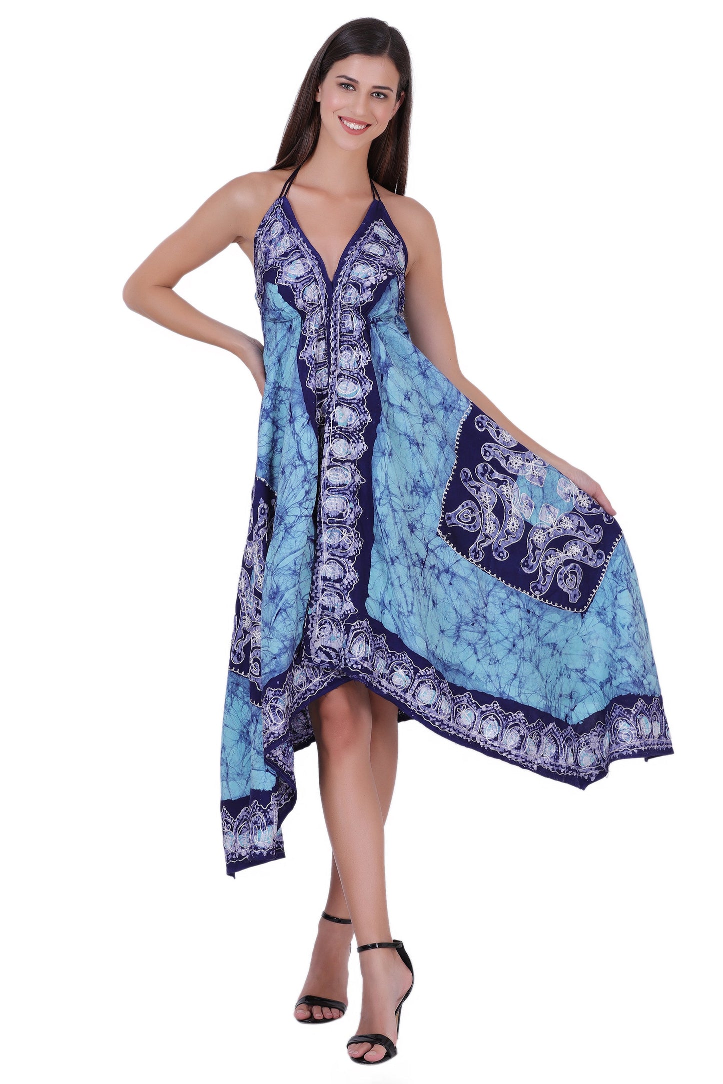 Batik Scarf Dress Elastic Back 1458