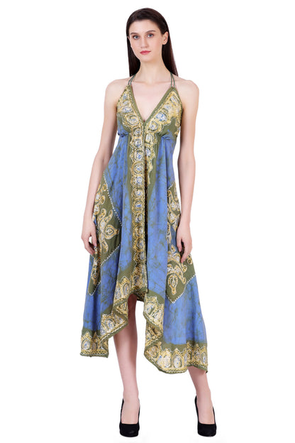 Batik Scarf Dress Elastic Back 1458