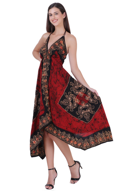 Batik Scarf Dress Elastic Back 1458