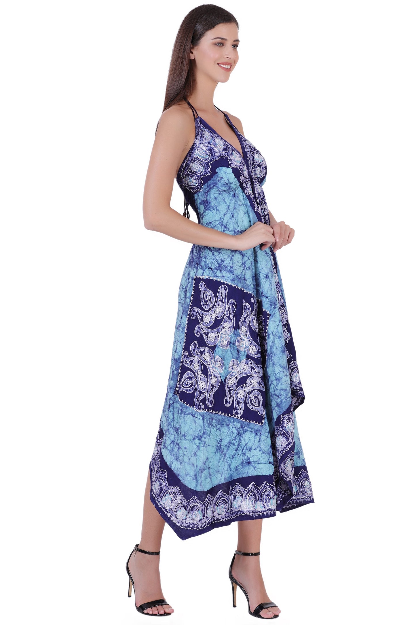 Batik Scarf Dress Elastic Back 1458