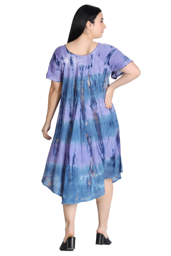 Cap Sleeve Tie Dye Dress 482162-SLVD