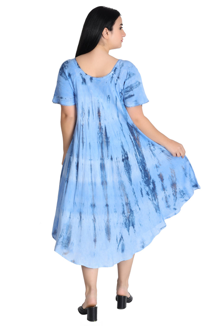 Cap Sleeve Tie Dye Dress 482162-SLVD