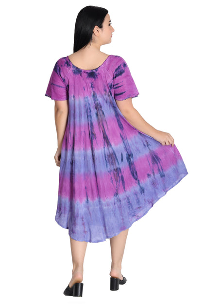 Cap Sleeve Tie Dye Dress 482162-SLVD