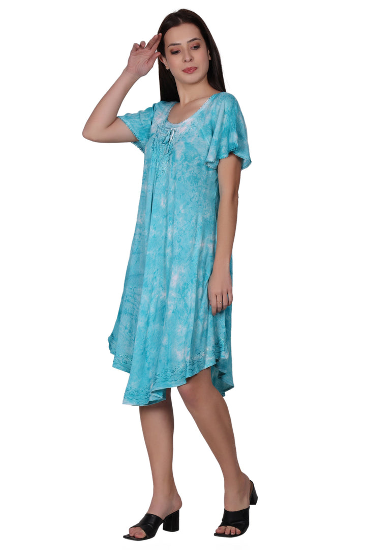 Cap Sleeve Tie Dye Dress 482165-SLVD