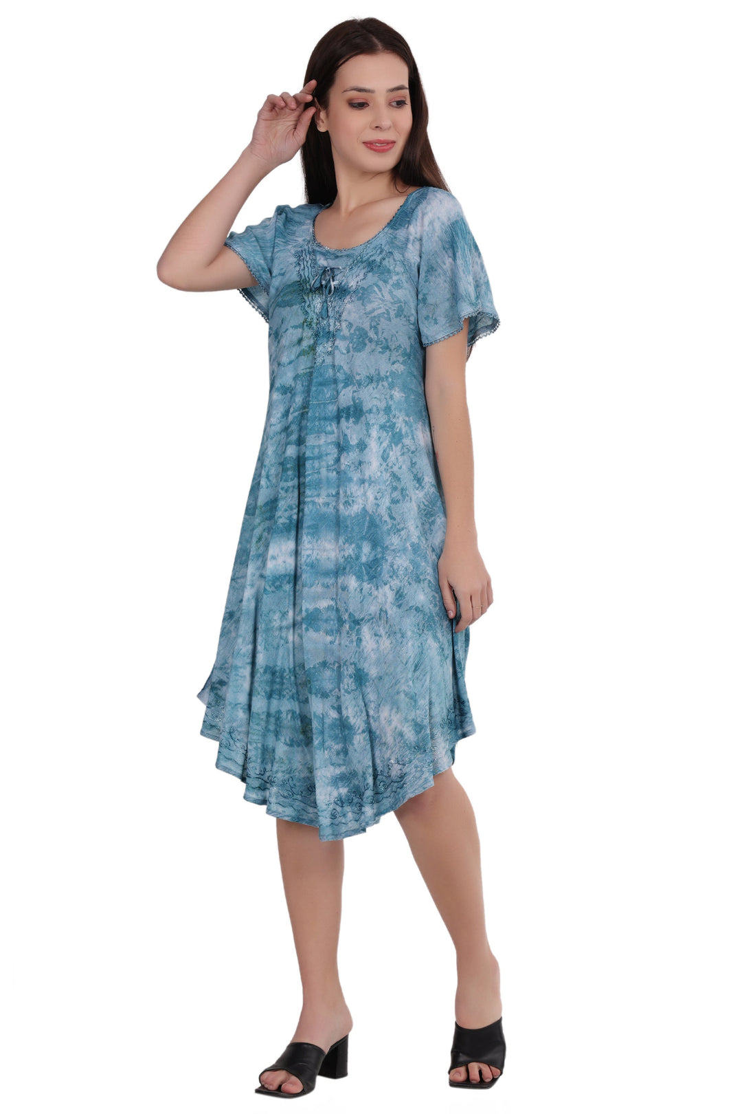 Cap Sleeve Tie Dye Dress 482165-SLVD