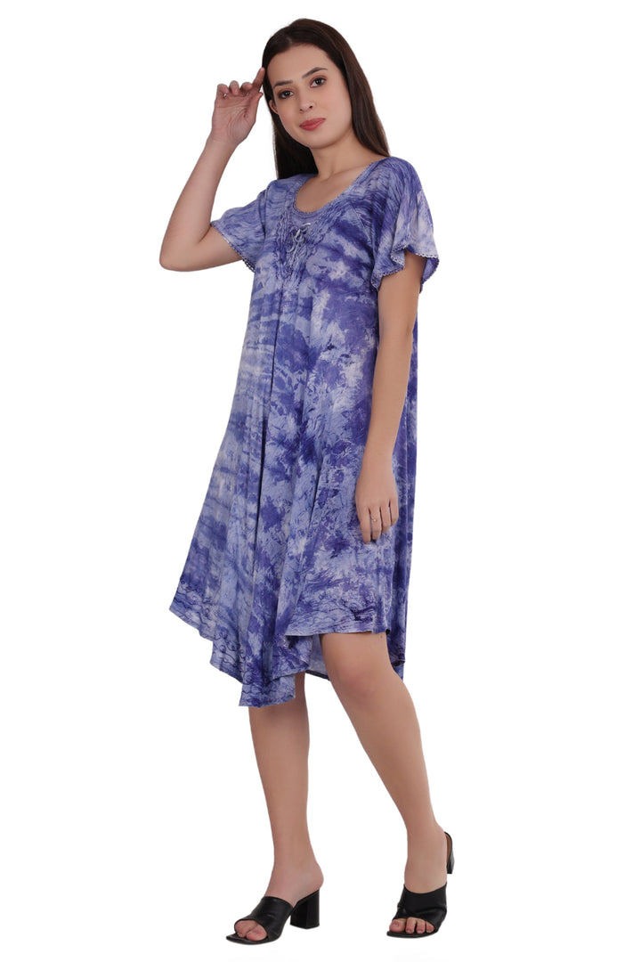 Cap Sleeve Tie Dye Dress 482165-SLVD