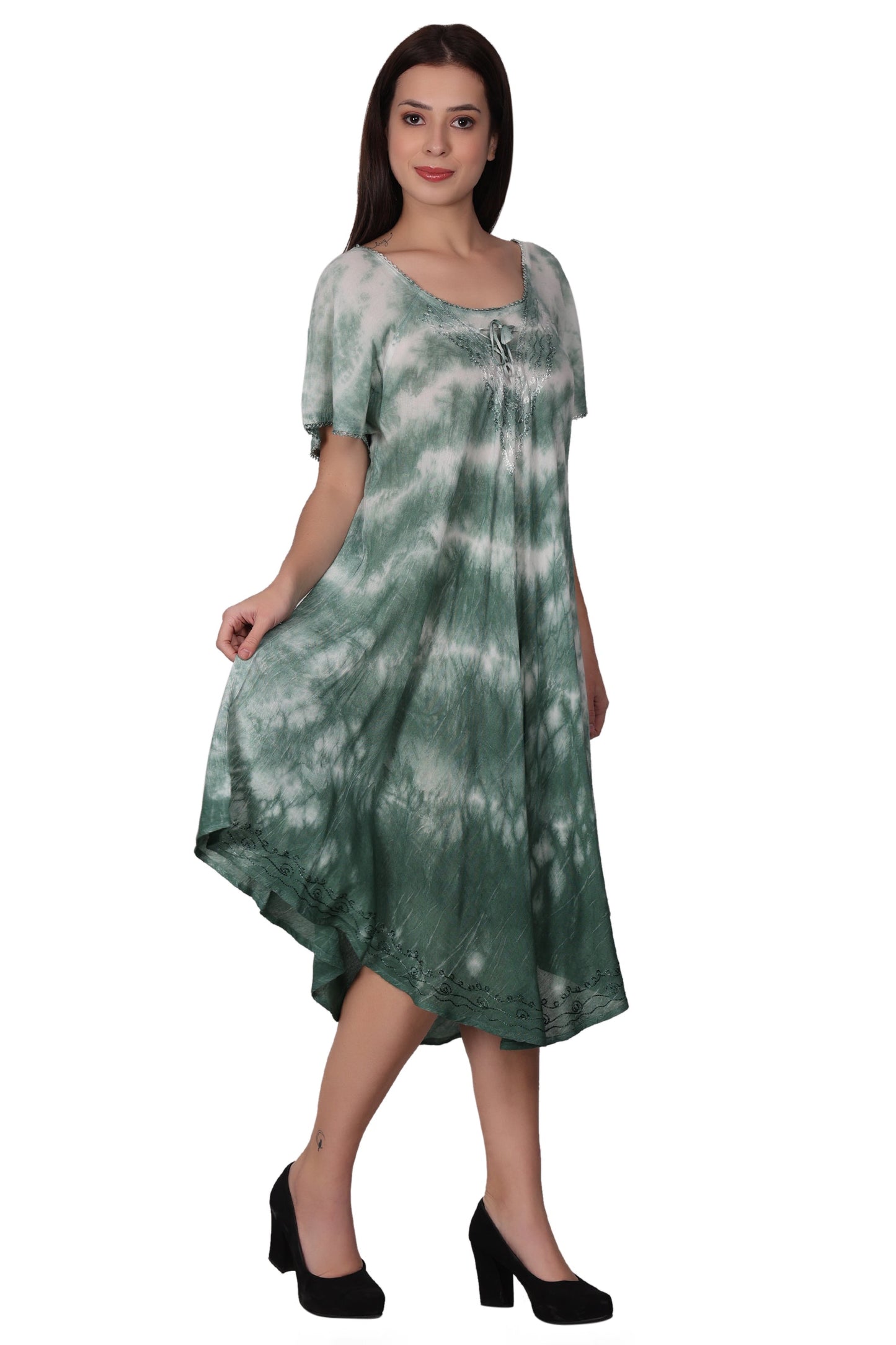 Cap Sleeve Tie Dye Dress 482210-SLVD