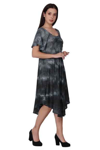 Cap Sleeve Tie Dye Dress 482210-SLVD