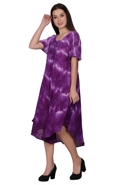 Cap Sleeve Tie Dye Dress 482210-SLVD