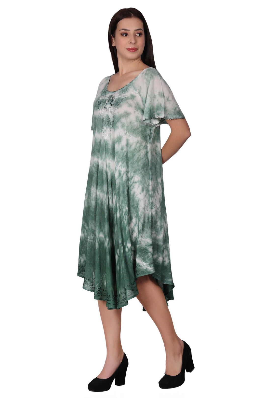 Cap Sleeve Tie Dye Dress 482210-SLVD