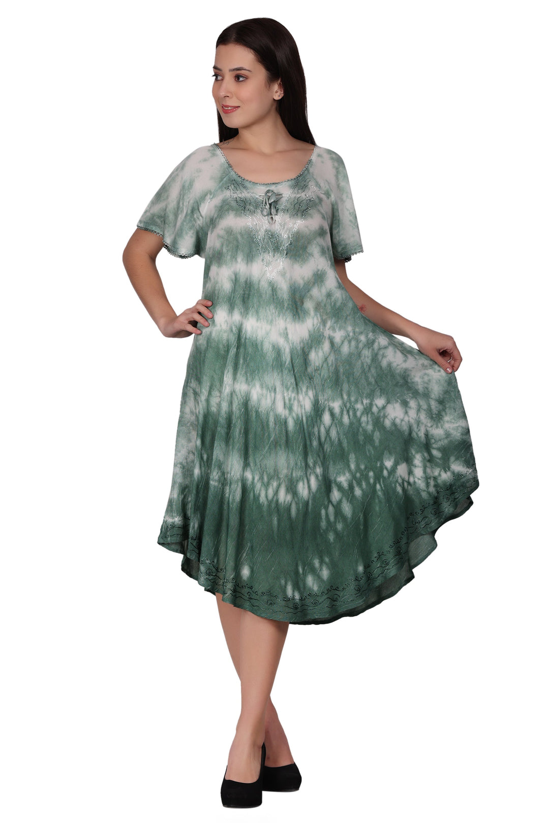 Cap Sleeve Tie Dye Dress 482210-SLVD