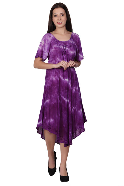 Cap Sleeve Tie Dye Dress 482210-SLVD