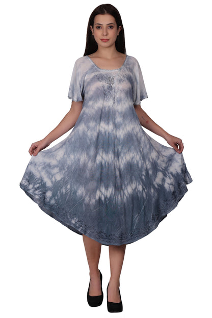 Cap Sleeve Tie Dye Dress 482210-SLVD