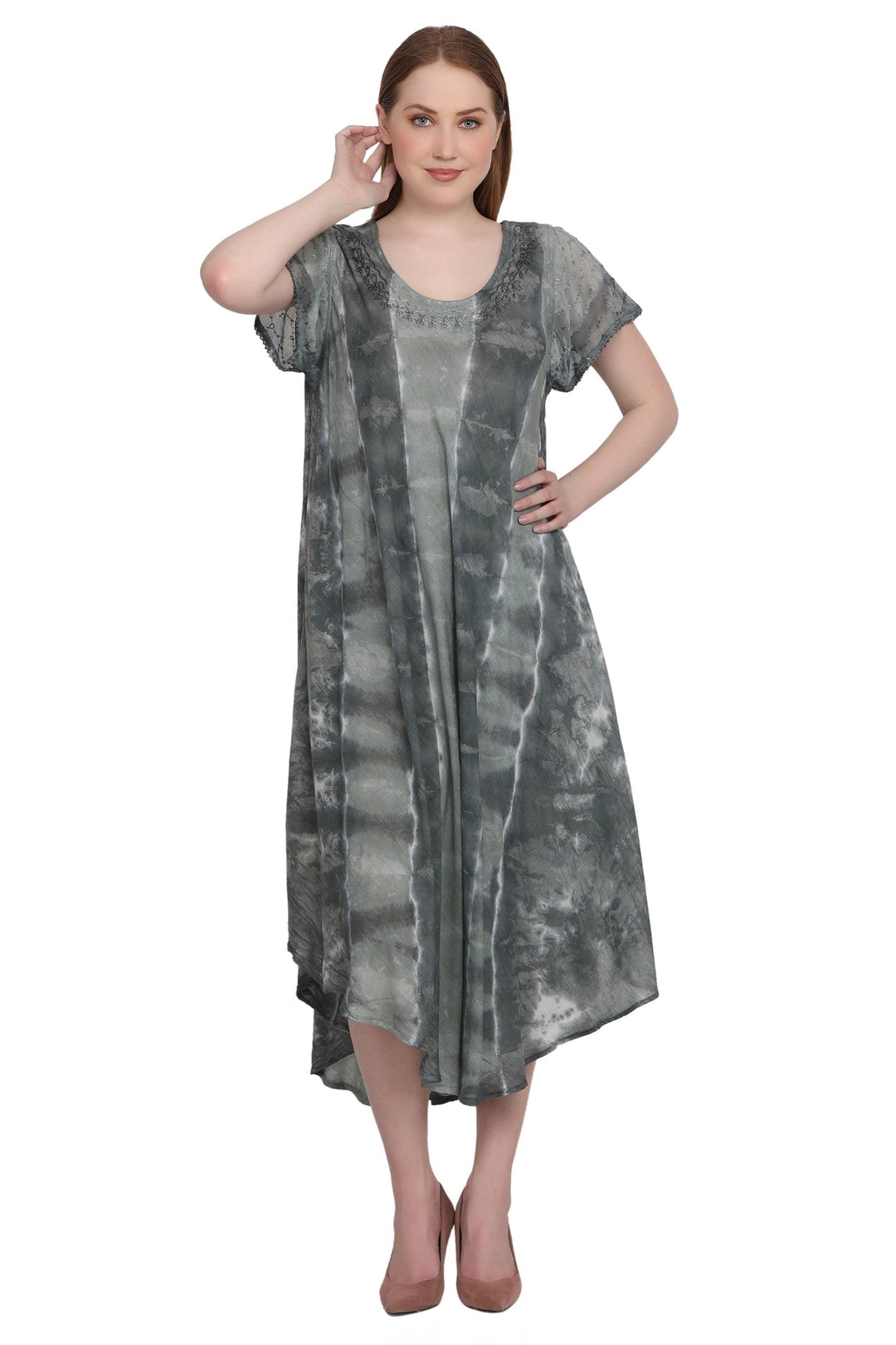 Cap Sleeve Tie Dye Dress 522185-SLV