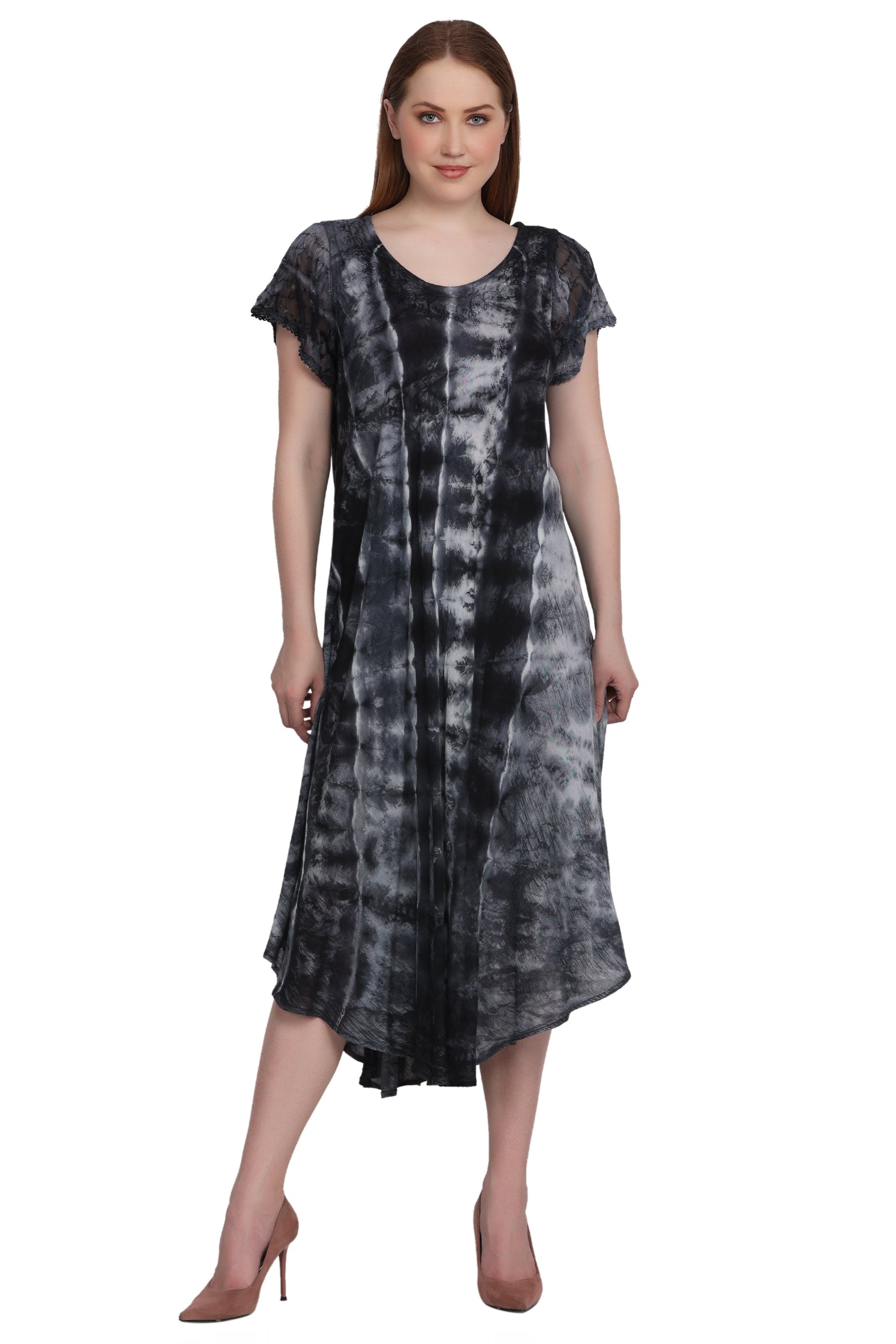 Cap Sleeve Tie Dye Dress 522185-SLV - Advance Apparels Inc