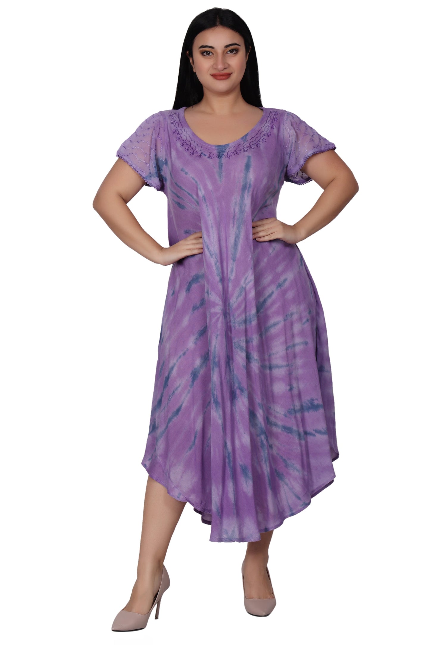 Cap Sleeve Tie Dye House Dress 522186SLV