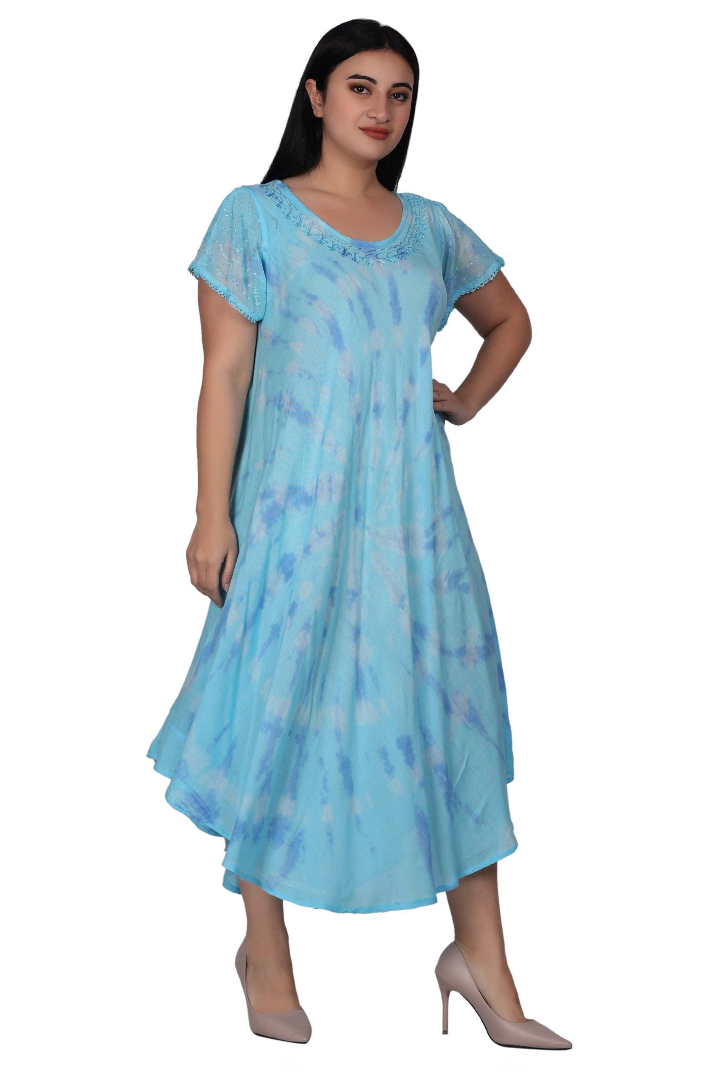 Cap Sleeve Tie Dye House Dress 522186SLV