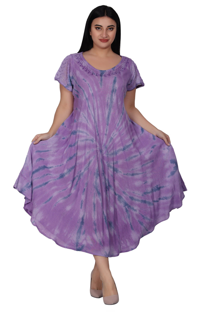 Cap Sleeve Tie Dye House Dress 522186SLV