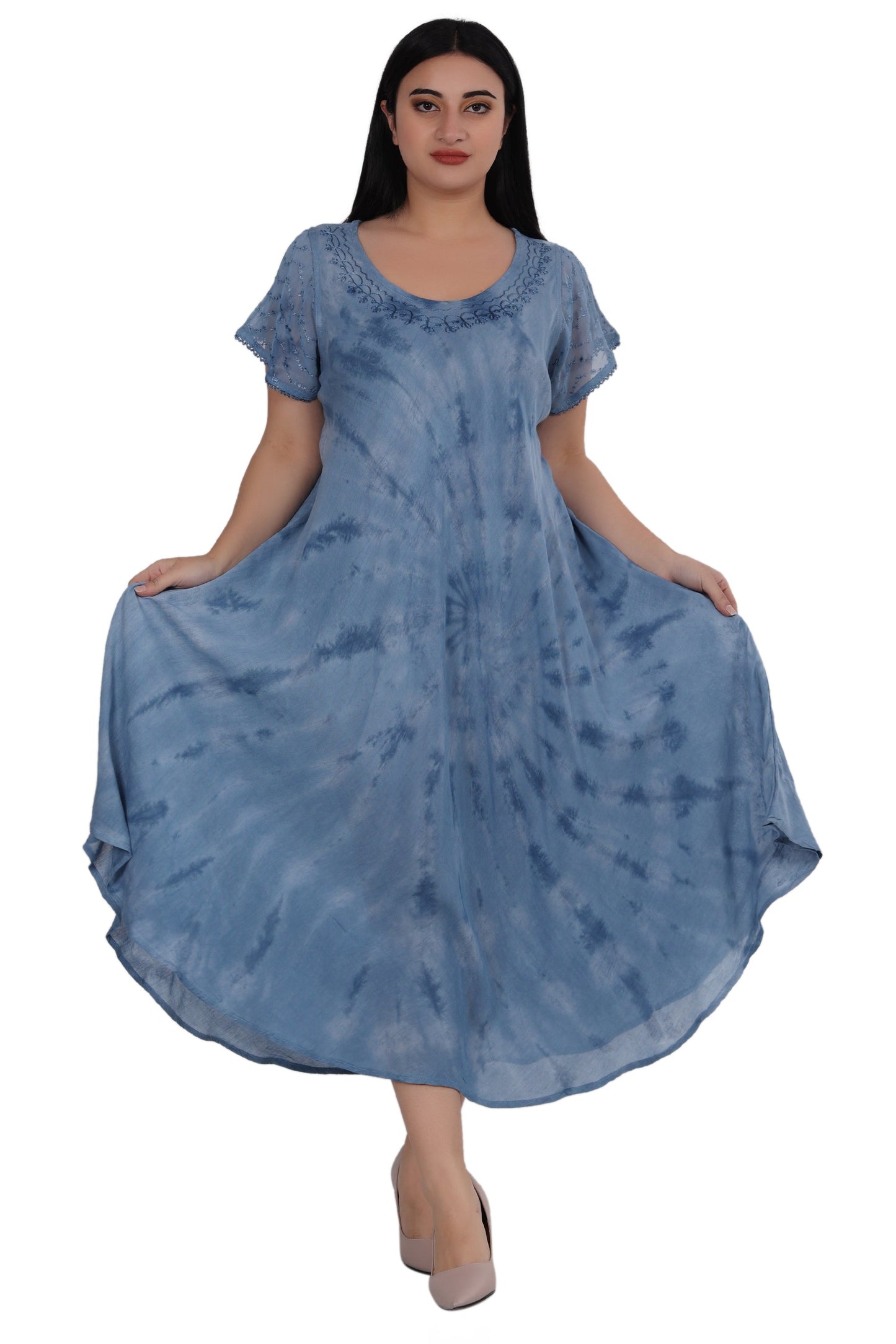 Cap Sleeve Tie Dye House Dress 522186SLV