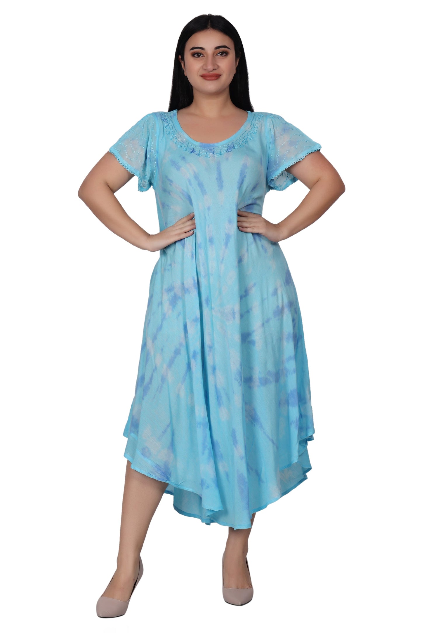 Cap Sleeve Tie Dye House Dress 522186SLV