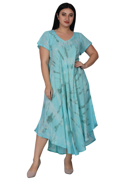 Cap Sleeve Tie Dye House Dress 522186SLV