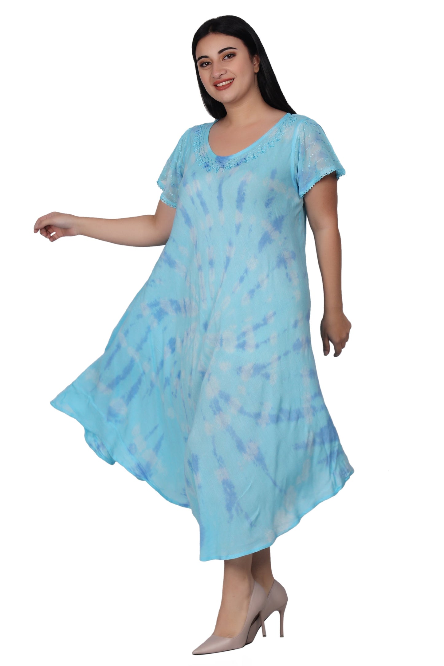 Cap Sleeve Tie Dye House Dress 522186SLV