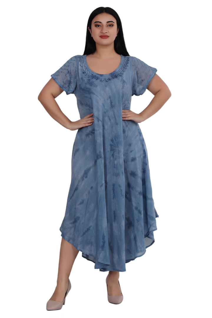 Cap Sleeve Tie Dye House Dress 522186SLV