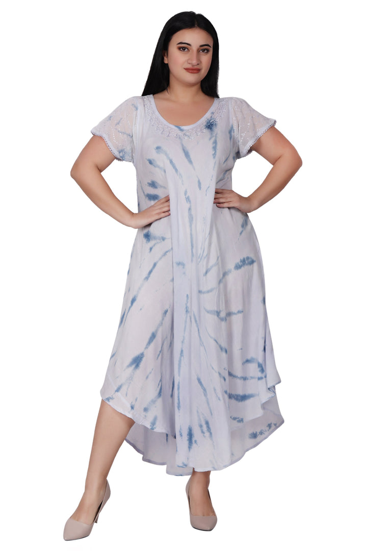 Cap Sleeve Tie Dye House Dress 522186SLV