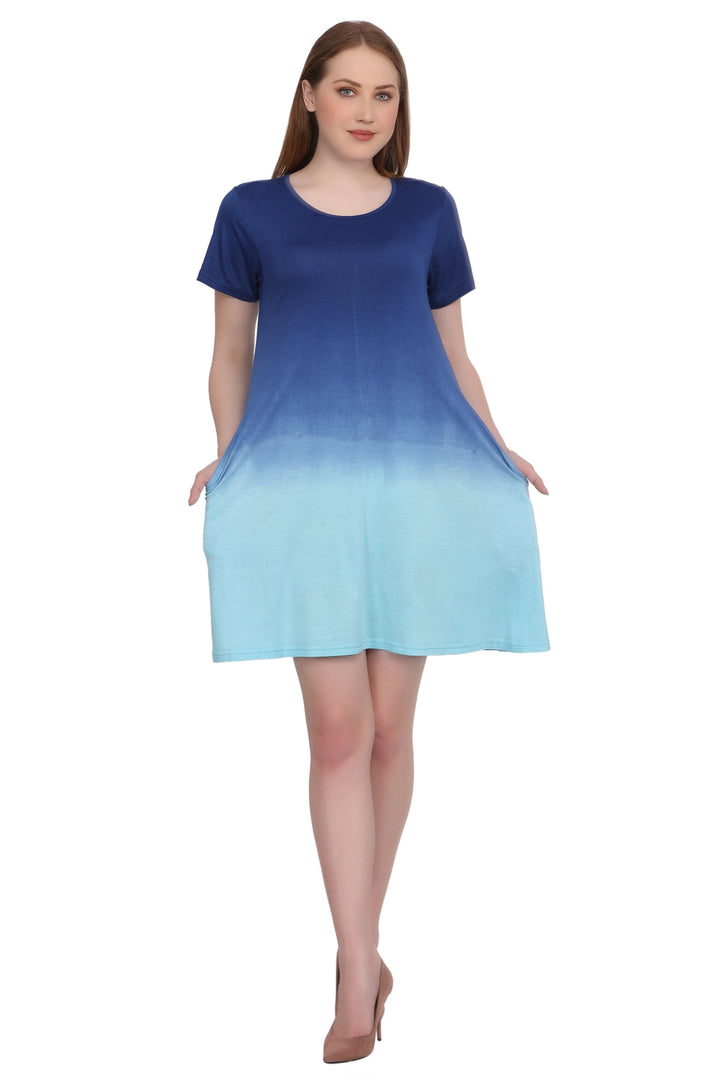 Cap Sleeve Tie Dye Ombre Dress 21460