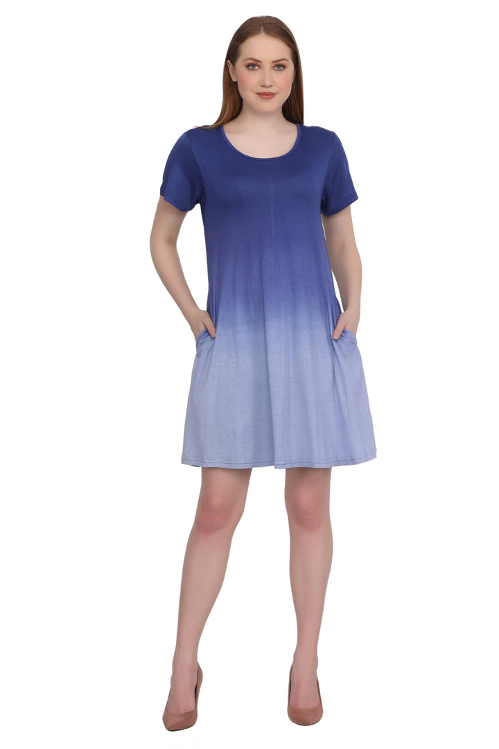 Cap Sleeve Tie Dye Ombre Dress 21460