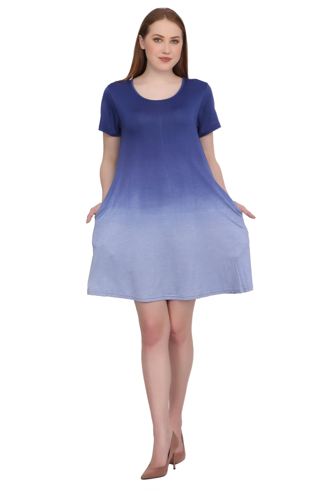 Cap Sleeve Tie Dye Ombre Dress 21460