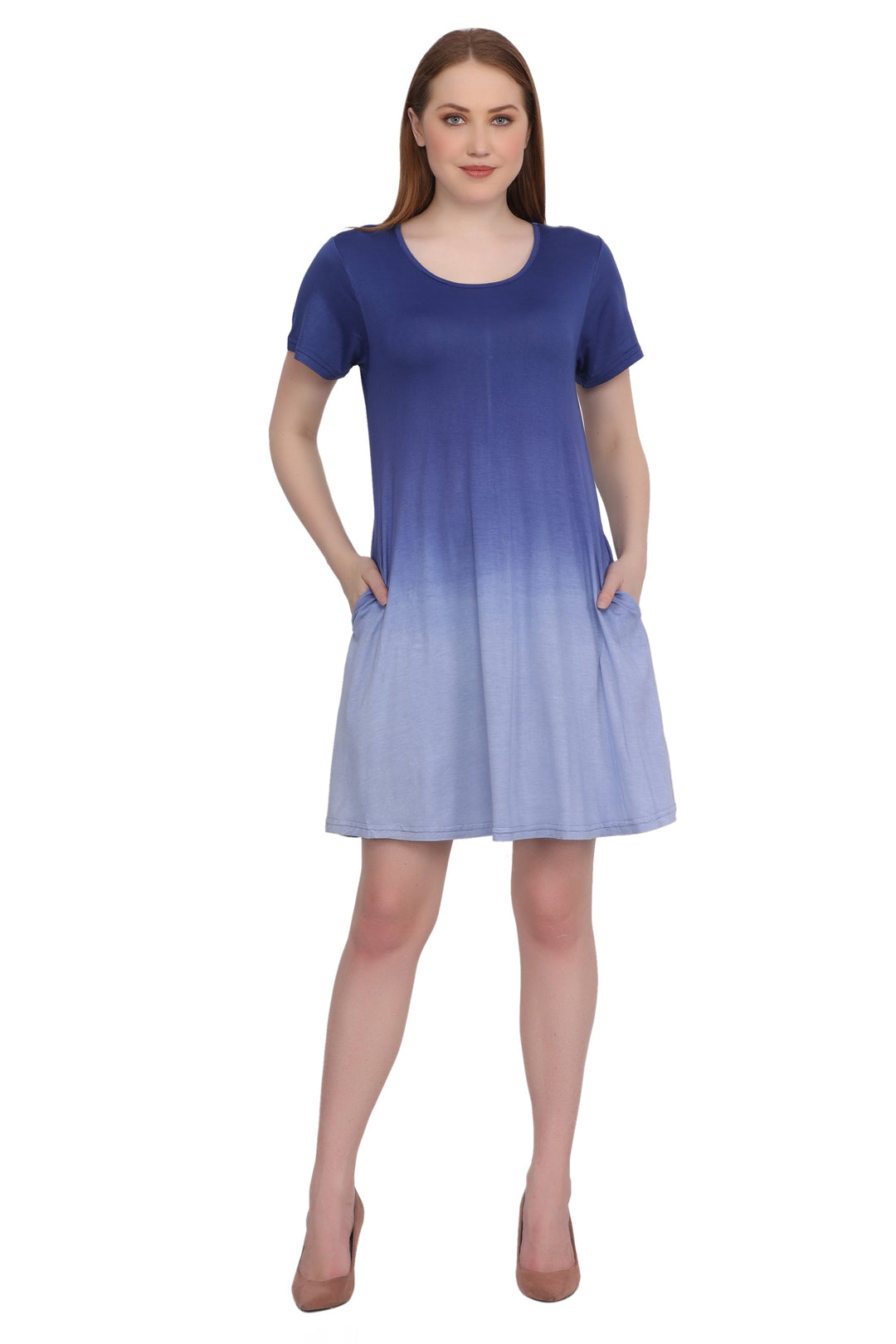 Cap Sleeve Tie Dye Ombre Dress 21460