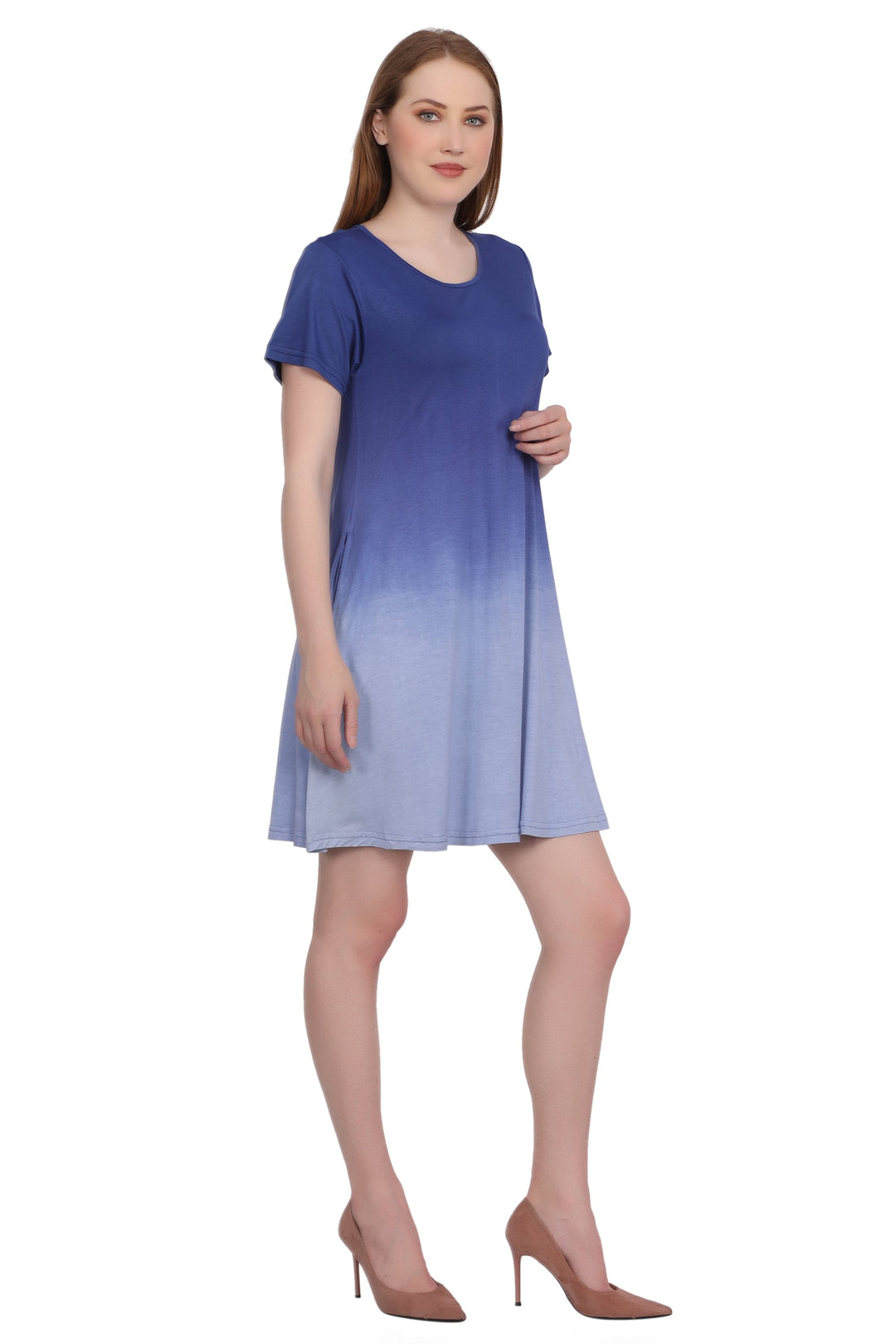 Cap Sleeve Tie Dye Ombre Dress 21460